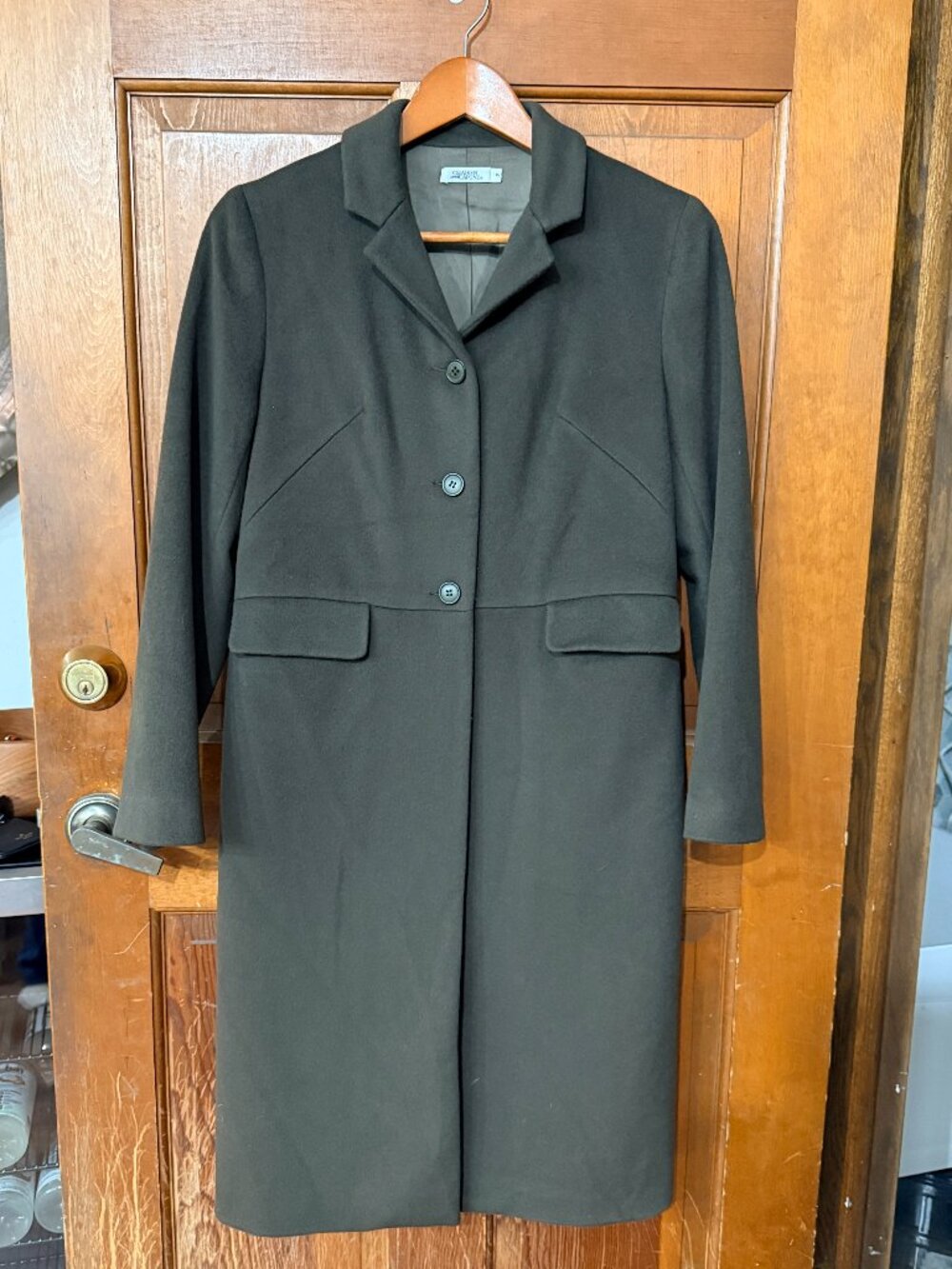 Vintage Green Wool Coat Minimalist Style Women's sz 2